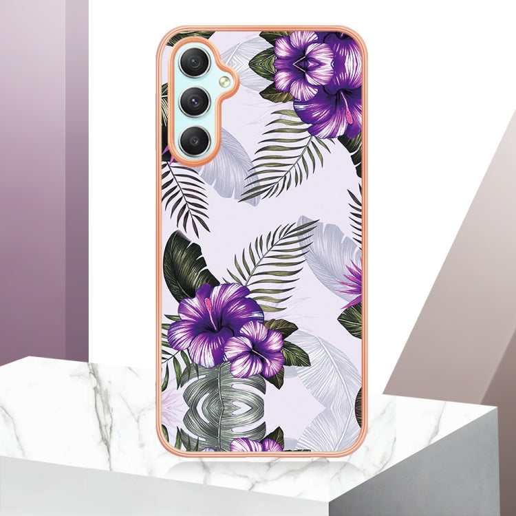 Purple electroplating TPU phone case for Samsung Galaxy A25 5G, showcasing its sleek design and precise cutouts.